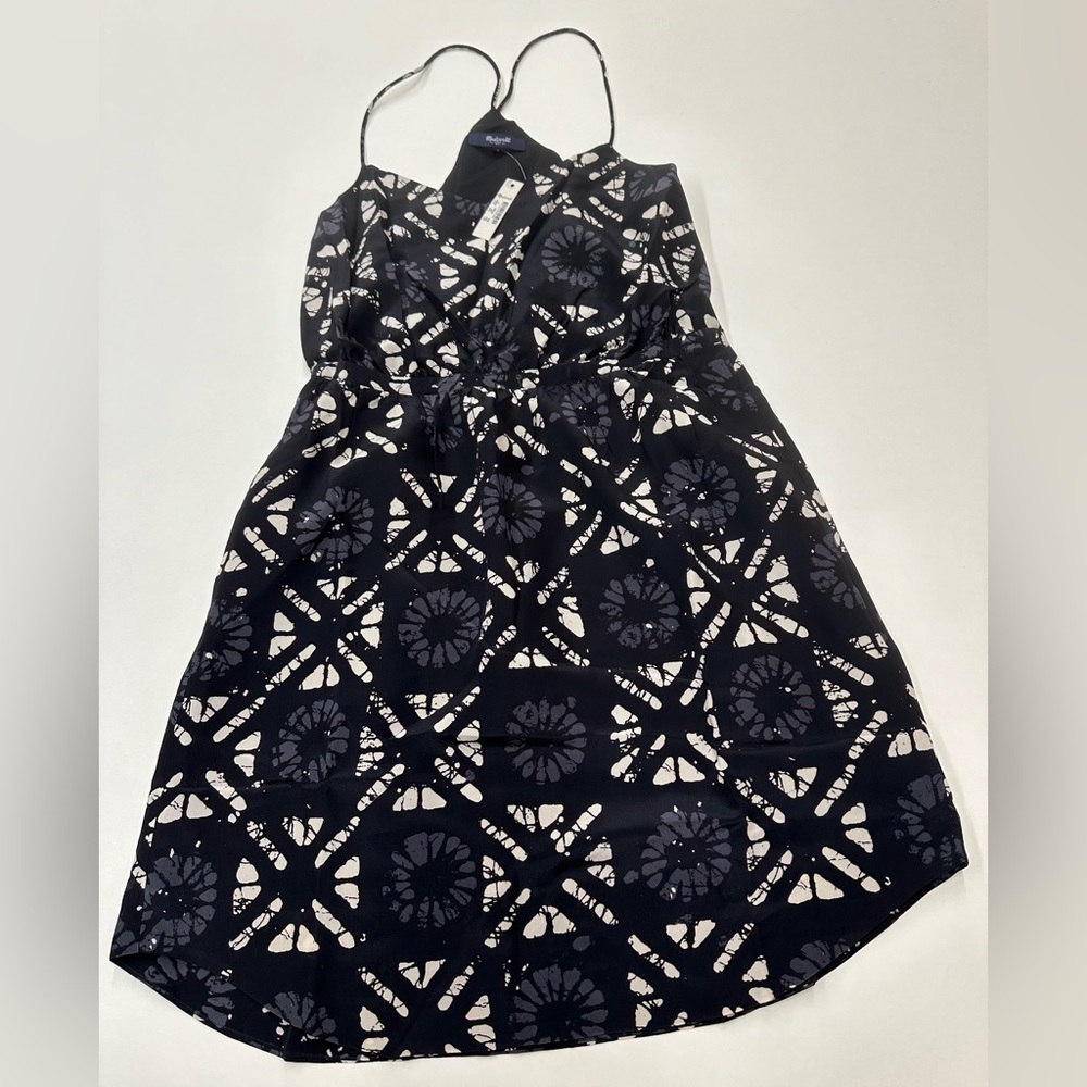 NWT Madewell silk starves dress size 8 black E9958